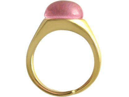 Ring flexibel 925 Silber/vergoldet mit Rosenquarz