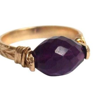 Spannring vergoldet mit Amethyst violett