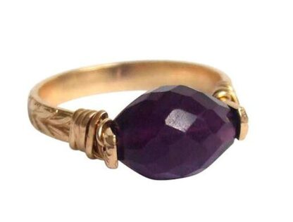 Spannring vergoldet mit Amethyst violett