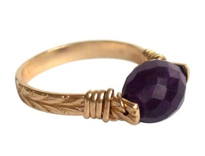 Spannring vergoldet mit Amethyst violett