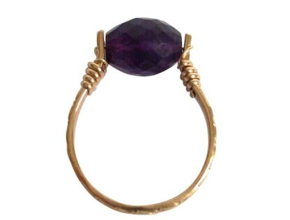 Spannring vergoldet mit Amethyst violett