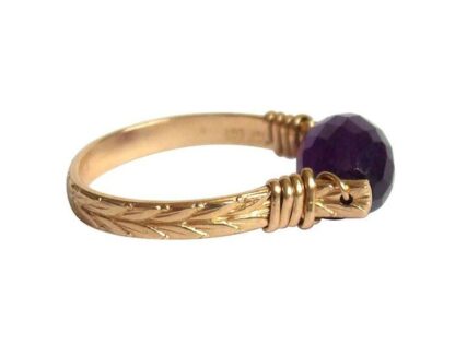 Spannring vergoldet mit Amethyst violett