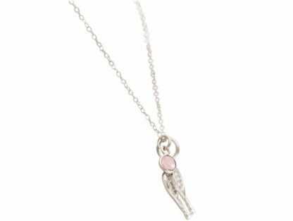 Collier „Tennis-Doppel“ und Rosenquarz 925 Silber