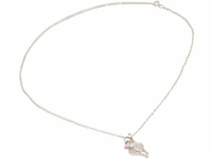 Collier „Tennis-Doppel“ und Rosenquarz 925 Silber