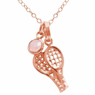 Collier "Tennis-Doppel" und Rosenquarz 925 Silber/rosévergoldet