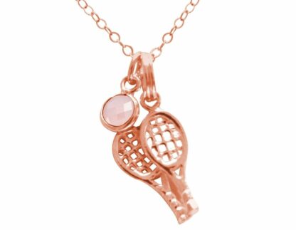 Collier "Tennis-Doppel" und Rosenquarz 925 Silber/rosévergoldet