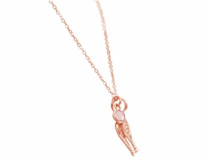 Collier "Tennis-Doppel" und Rosenquarz 925 Silber/rosévergoldet