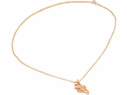 Collier "Tennis-Doppel" und Rosenquarz 925 Silber/rosévergoldet