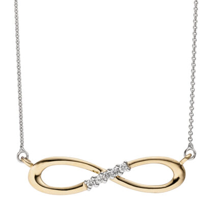 Collier "unendlich" 585 Gelb-/Weißgold mit 5 Brillanten