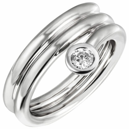 Ring 3-bahnig 925 Silber mit Zirkonia weiß