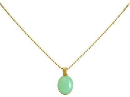 Collier/Kugelkette 925 Silber/vergoldet mit Chalcedon meeresgrün