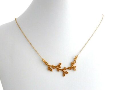 Collier "Zweig" 925 Silber/vergoldet