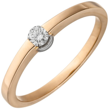 Ring 585 Rotgold mit Brillant 0,15 ct.