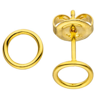 Ohrstecker Edelstahl/PVD 24k Gelbgold-Beschichtung Kreisform