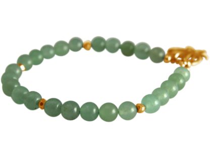 Jade-Armband grün mit "Lotus" 925 Silber/vergoldet