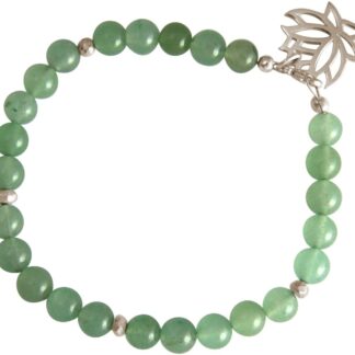 Armband mit Jade grün und Lotus-Blume 925 Silber