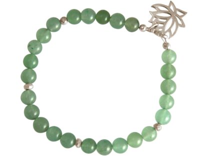 Armband mit Jade grün und Lotus-Blume 925 Silber