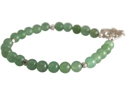 Armband mit Jade grün und Lotus-Blume 925 Silber