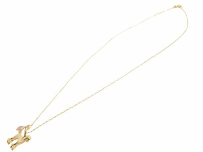 Collier "Pudel" 925 Silber/vergoldet mit Rosenquarz