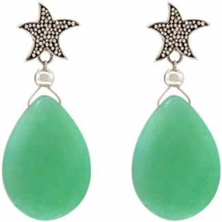 Ohrstecker „Seestern“ 925 Silber mit Jade seegrün