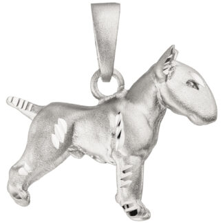 Anhänger "Bullterrier" 925 Silber/teilmattiert