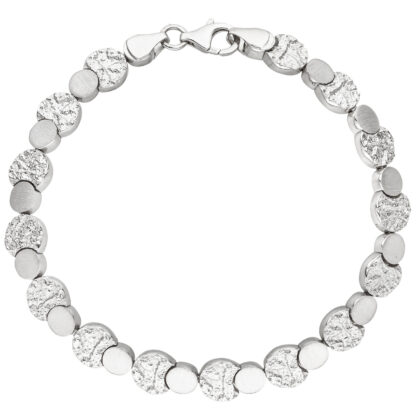 Armband mit Kreis-Plättchen 925 Silber/teilgehämmert