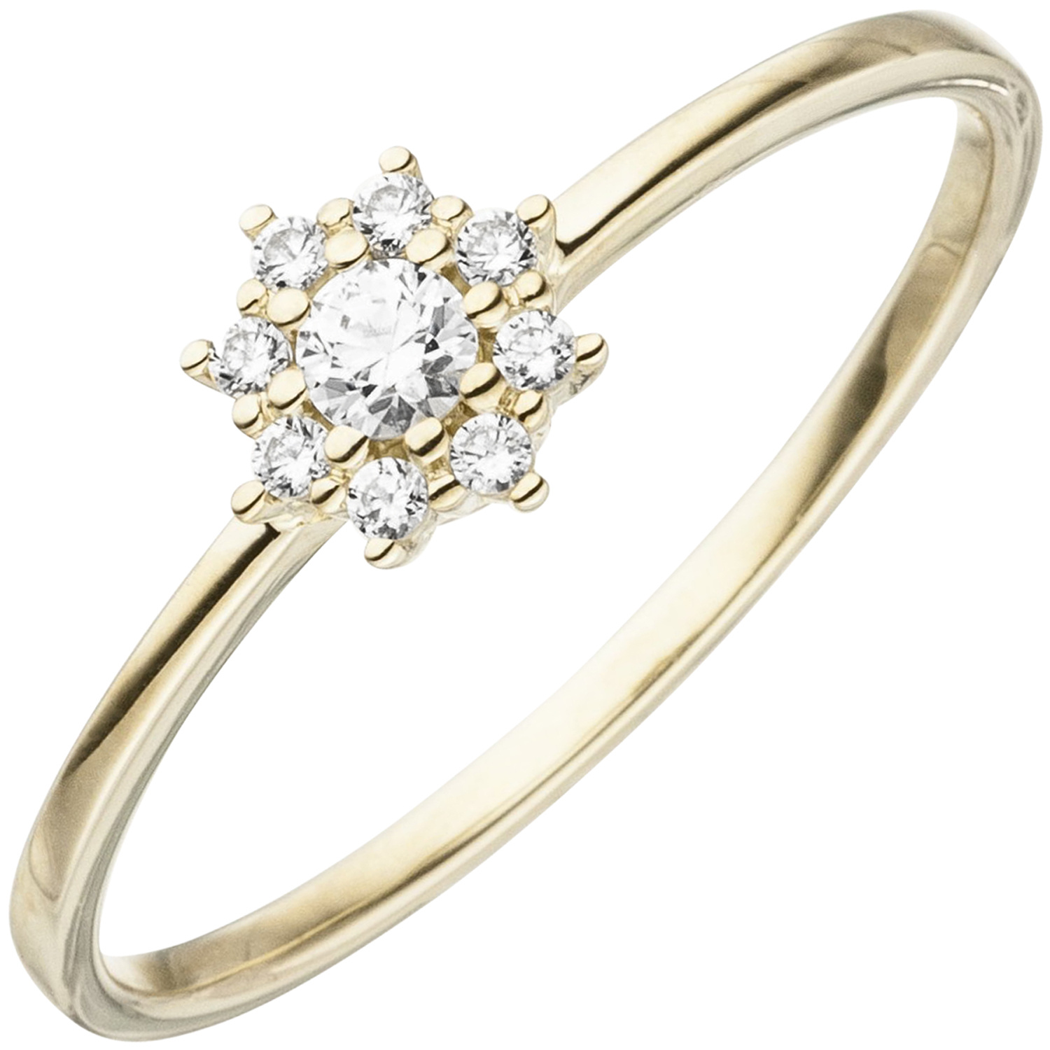 mit weiß Gelbgold Marinas 333 Schmuckwelt Ring - Zirkonia 9 \