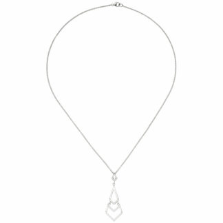 Collier "Fächer abstrakt" 925 Silber mit Zirkonia weiß