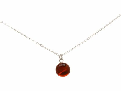 Collier 925 Silber mit Bernstein-Cabochon