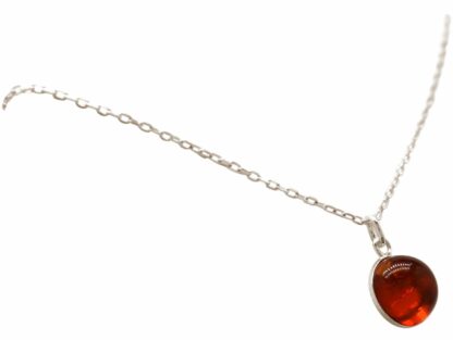 Collier 925 Silber mit Bernstein-Cabochon