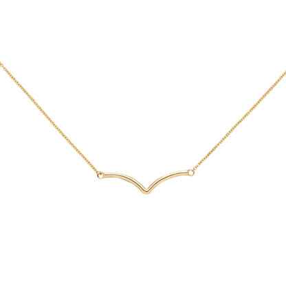 Collier 585 Gelbgold V-Form geschwungen