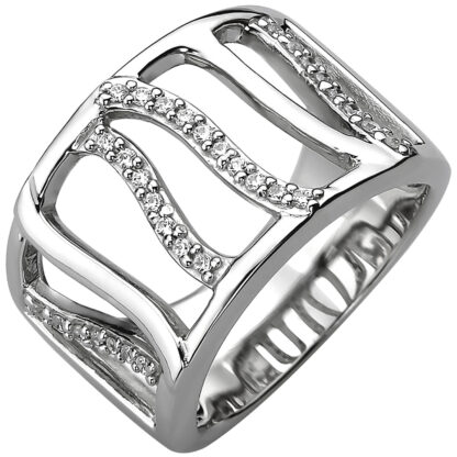 Ring "Polaris" 925 Silber mit 32 Zirkonia weiß