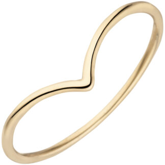 Ring 585 Gelbgold geschwungene V-Form