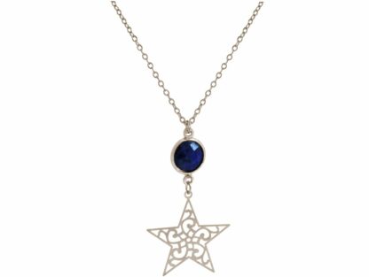 Collier "Stern und Blue Saphir" 925 Silber