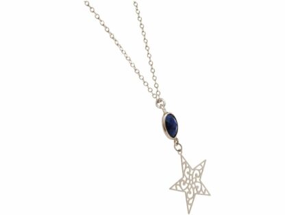 Collier "Stern und Blue Saphir" 925 Silber