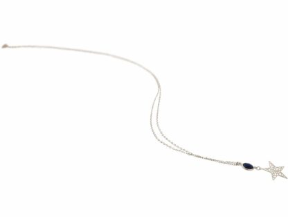 Collier "Stern und Blue Saphir" 925 Silber