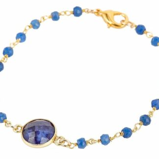 Armband 925 Silber/vergoldet mit Blue Saphiren