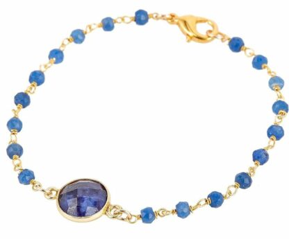 Armband 925 Silber/vergoldet mit Blue Saphiren