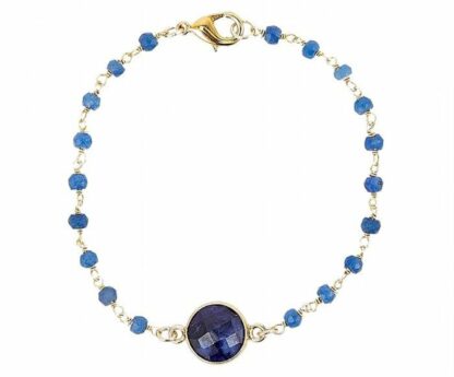 Armband 925 Silber/vergoldet mit Blue Saphiren