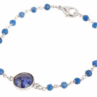 Armband 925 Silber mit Blue Saphiren