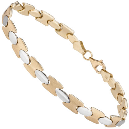 Armband 333 Gelbgold Bicolor und teilmattiert