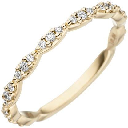 Ring Marquise-Stil 585 Gelbgold mit Brillanten 0,24 ct.