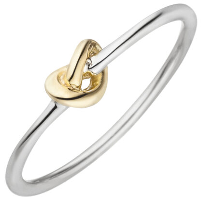 Ring "Knoten" 925 Silber/teilvergoldet