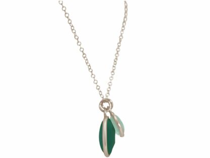 Collier 925 Silber mit Smaragd und Chalcedon seegrün