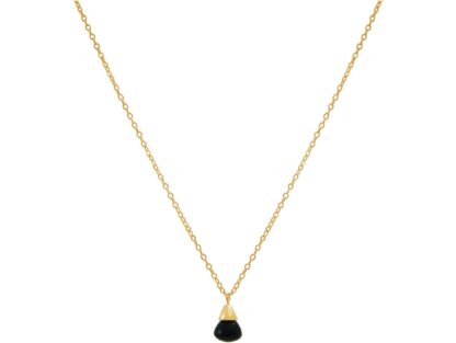 Collier "Tropfen "vergoldet mit Onyx schwarz