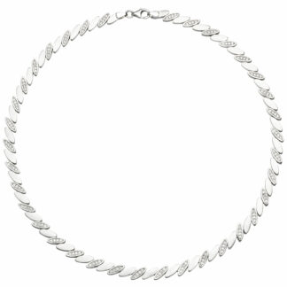 Collier "Marquise-Design" 925 Silber mit 144 Zirkonia weiß