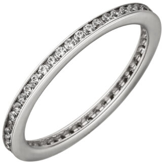 Memoire-Ring 925 Silber mit Zirkonia weiß