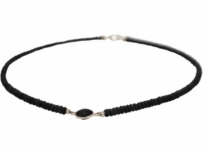 Collier 925 Silber mit Onyx-Edelsteinen schwarz