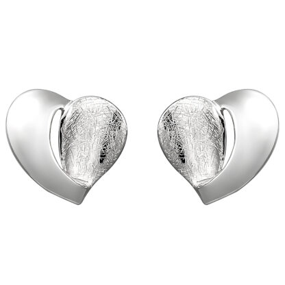 Ohrstecker "Herz" 925 Silber/teileismatt