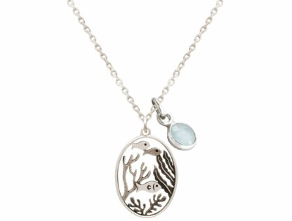 Collier „Oceana“ mit Chalcedon aus 925 Silber